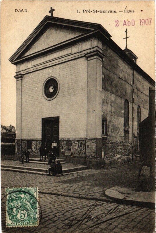 Carte postale ancienne Le Pre-Saint-Gervais Eglise
