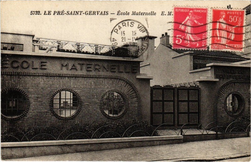 Carte postale ancienne Le Pre-Saint-Gervais Ecole Maternelle