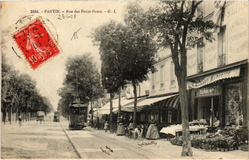 Carte postale ancienne Pantin Rue des Petits-Ponts à Pantin