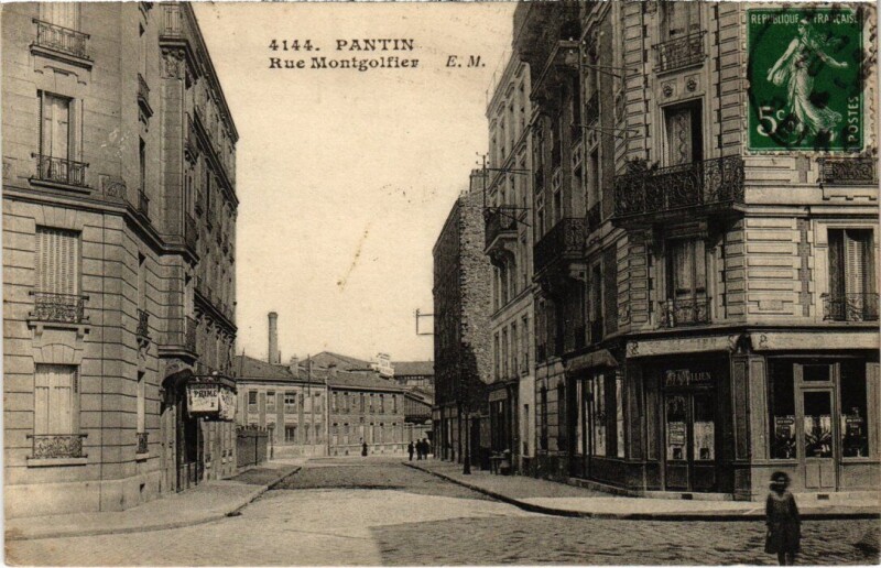 Carte postale ancienne Pantin Rue Montgolfier à Pantin