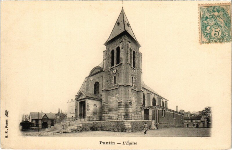 Carte postale ancienne Pantin Eglise à Pantin