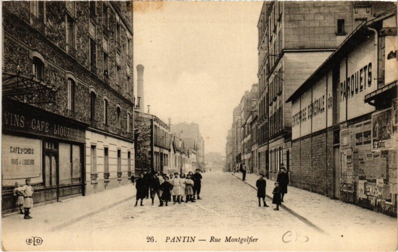 Carte postale ancienne Pantin Rue Montgolfier à Pantin