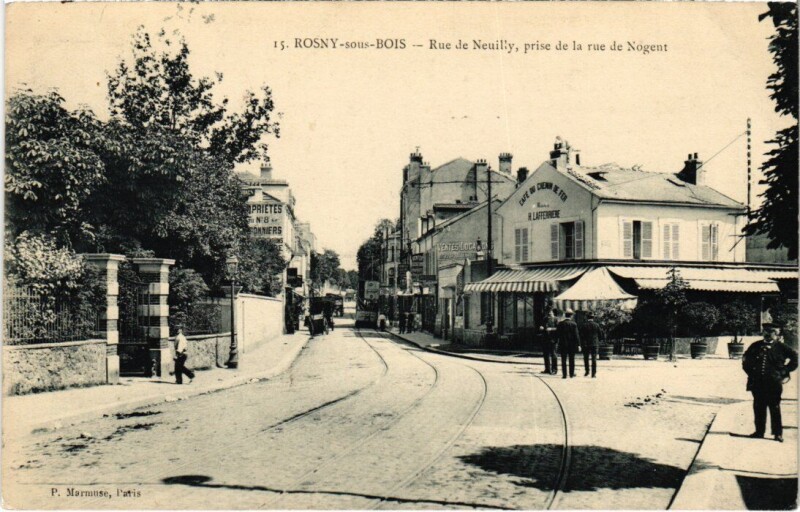 Carte postale ancienne Rosny-sous-Bois Rue de Neuilly prise de la Rue de Nogent à Rosny-sous-Bois