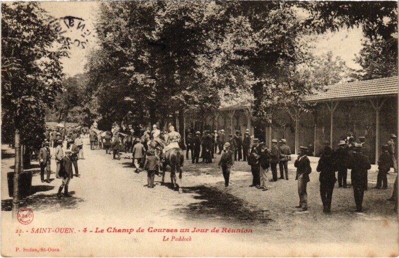 Carte postale ancienne Champ de Courses un Jour de Réunion - Le Paddock à Saint-Ouen-sur-Seine