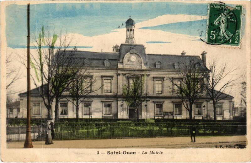 Carte postale ancienne La Mairie à Saint-Ouen-sur-Seine