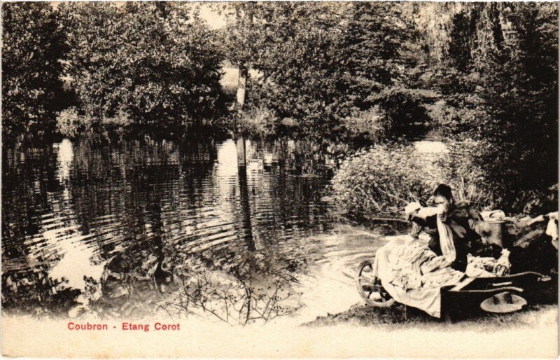 Carte postale ancienne Coubron Etang Corot à Coubron