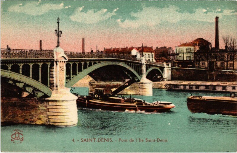 Carte postale ancienne Saint-Denis Pont de l'Ile Saint-Denis à Saint-Denis