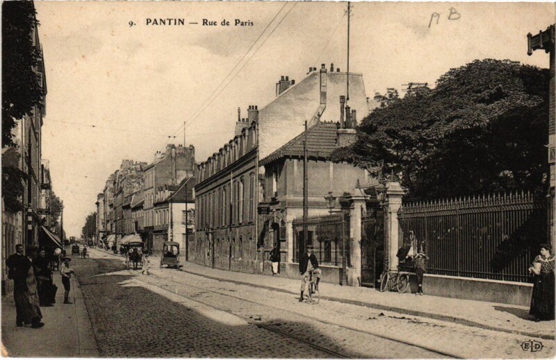 Carte postale ancienne Pantin Rue de Paris à Pantin