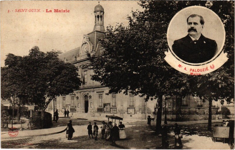 Carte postale ancienne La Mairie à Saint-Ouen-sur-Seine