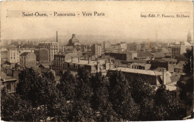 Carte postale ancienne Panorama - Vers Paris à Saint-Ouen-sur-Seine