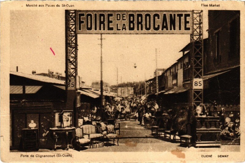 Carte postale ancienne Marché aux Puces de Saint-Ouen - Porte de Clignancourt à Saint-Ouen-sur-Seine