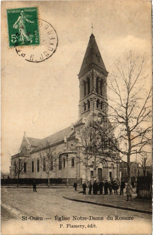 Carte postale ancienne Eglise Notre-Dame du Rosaire à Saint-Ouen-sur-Seine