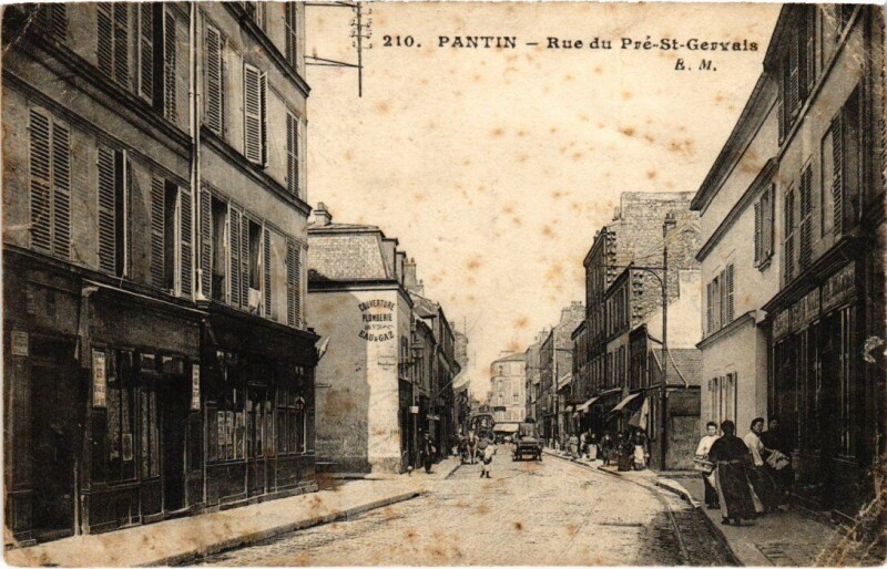 Carte postale ancienne Pantin Rue du Pre-Saint-Gervais à Pantin
