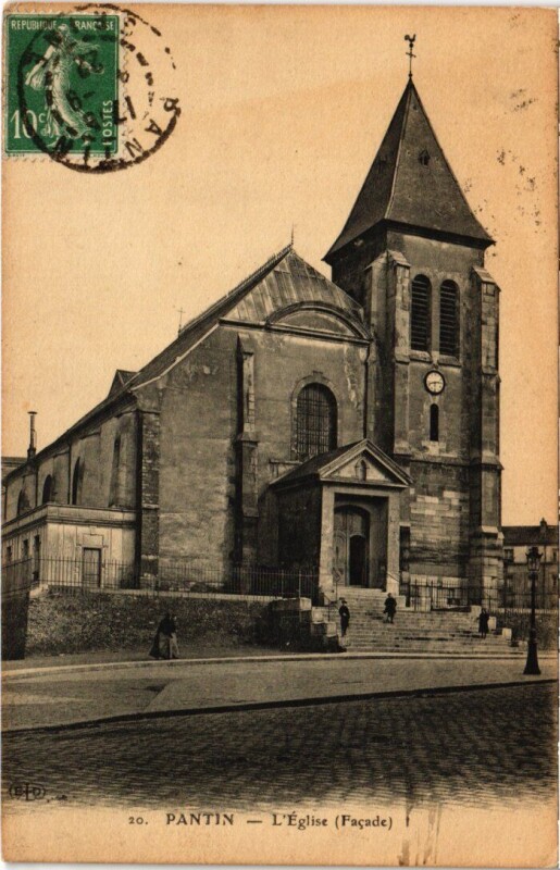 Carte postale ancienne Pantin Eglise à Pantin