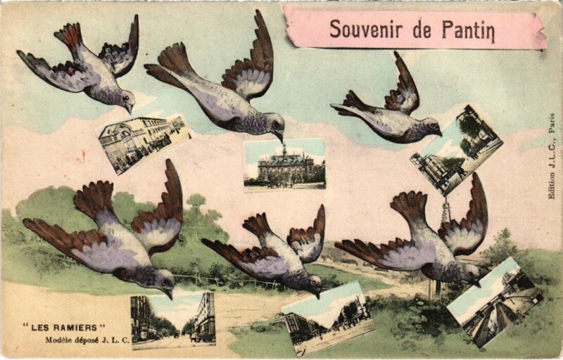 Carte postale ancienne Souvenir de Pantin Les Ramiers - Scenes à Pantin