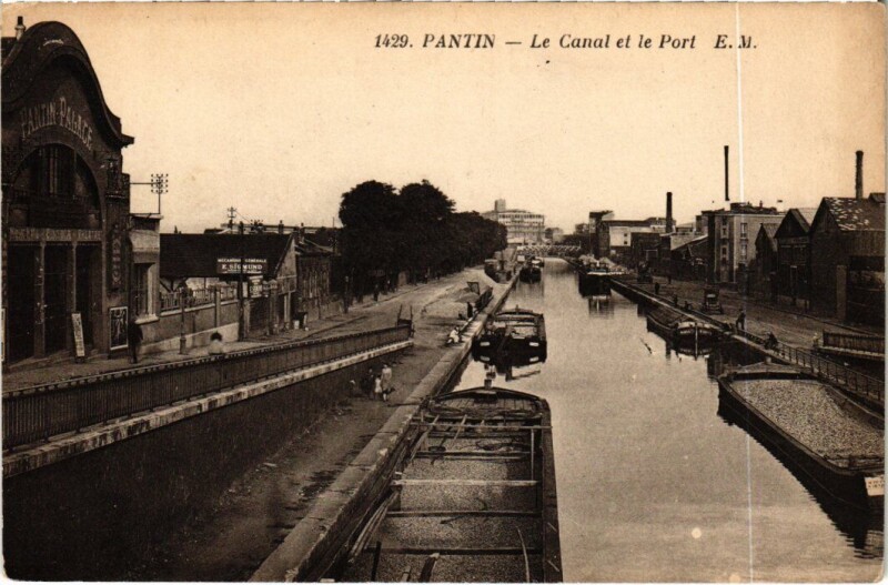 Carte postale ancienne Pantin Le Canal et le Port à Pantin