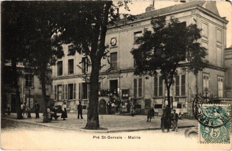Carte postale ancienne Le Pre-Saint-Gervais Mairie