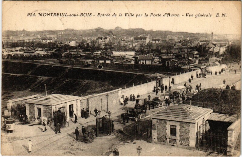 Carte postale ancienne Montreuil-sous-Bois Entree de la Ville par la Porte d'Avron à Montreuil