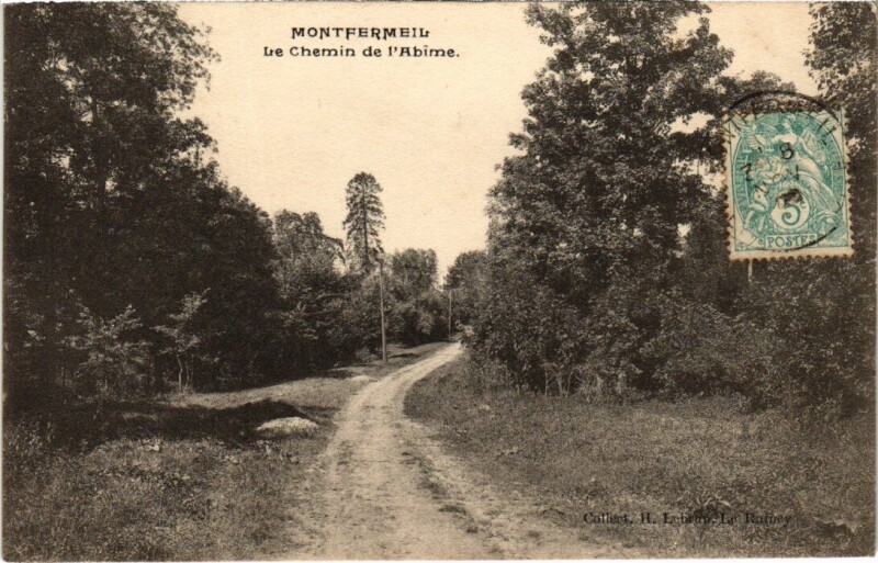 Carte postale ancienne Montfermeil Chemin de l'Abime à Montfermeil
