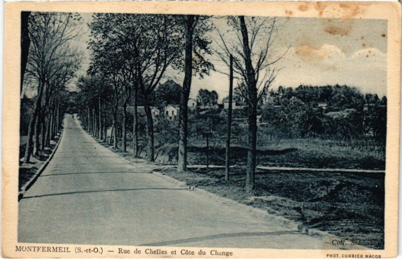 Carte postale ancienne Montfermeil Rue de Chelles et Cote du Change à Montfermeil