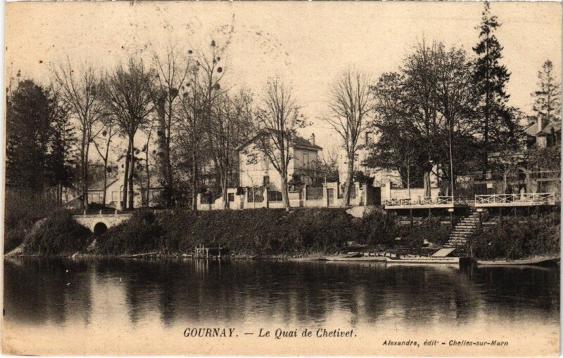 Carte postale ancienne Gournay-sur-Marne Le Quai de Chetivet à Gournay-sur-Marne