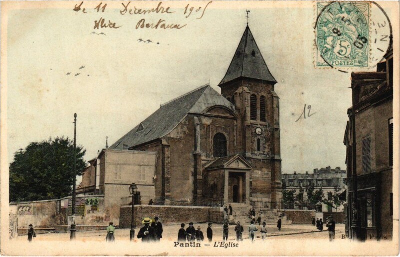 Carte postale ancienne Pantin Eglise à Pantin