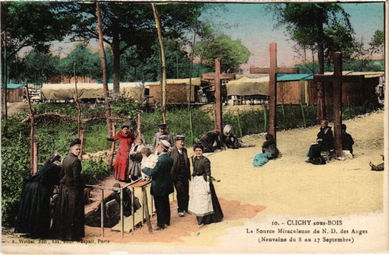 Carte postale ancienne Clichy-sous-Bois Source Miraculeuse de N.-D. des Anges à Clichy-sous-Bois