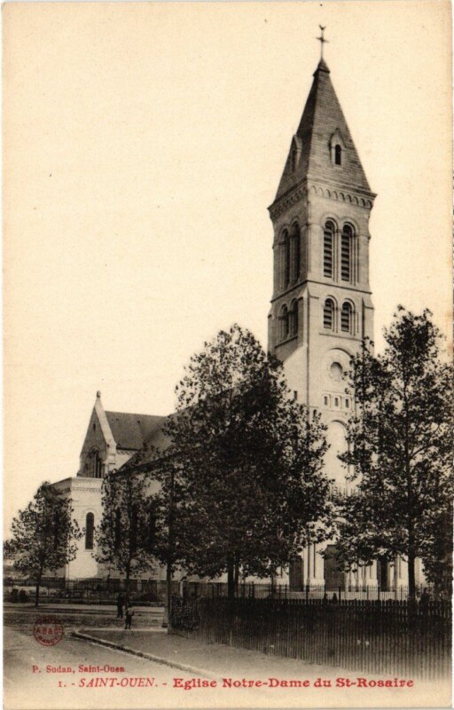 Carte postale ancienne Eglise Notre-Dame du Saint-Rosaire à Saint-Ouen-sur-Seine