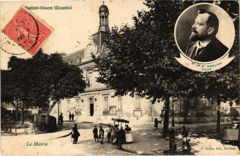 Carte postale ancienne La Mairie à Saint-Ouen-sur-Seine