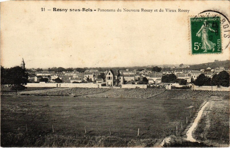 Carte postale ancienne Rosny-sous-Bois Panorama du Nouveau Rosny et du Vieux Rosny à Rosny-sous-Bois
