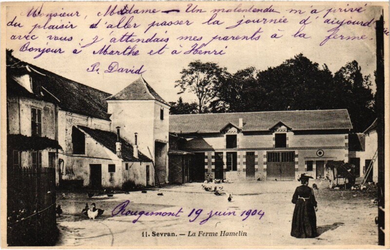 Carte postale ancienne Sevran La Ferme Hamelin à Sevran