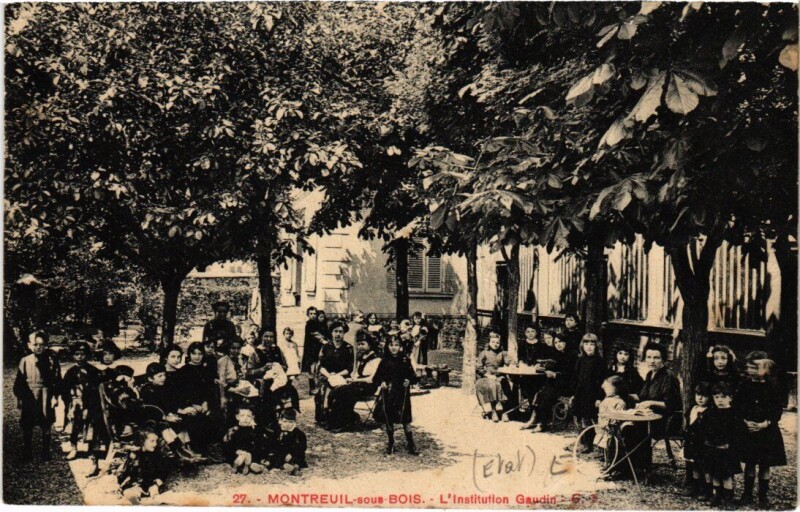 Carte postale ancienne Montreuil-sous-Bois Institution Gaudin à Montreuil