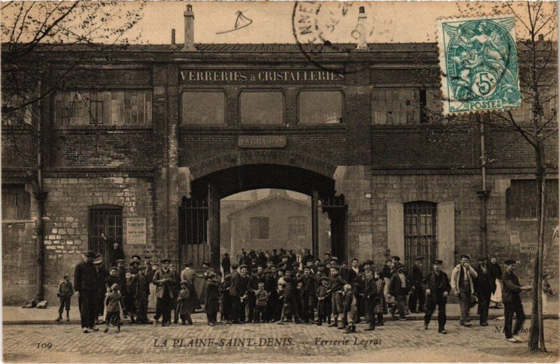 Carte postale ancienne Saint-Denis La Plaine-Saint-Denis - Verrerie Legras à Saint-Denis