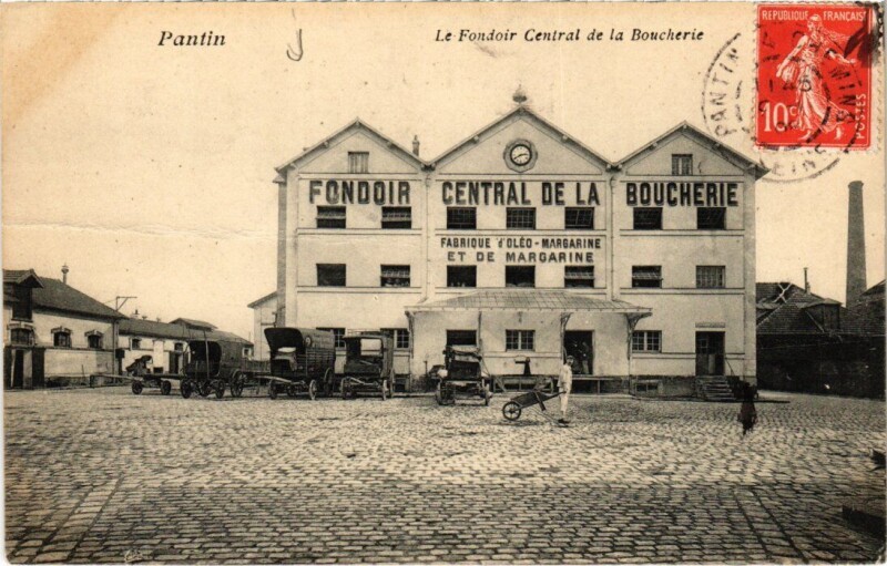 Carte postale ancienne Pantin Le Fondoir Central de la Boucherie à Pantin