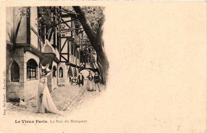 Carte postale ancienne Paris Rue du Rempart
