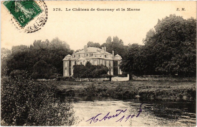 Carte postale ancienne Gournay-sur-Marne Le Chateau de Gournay et la Marne à Gournay-sur-Marne
