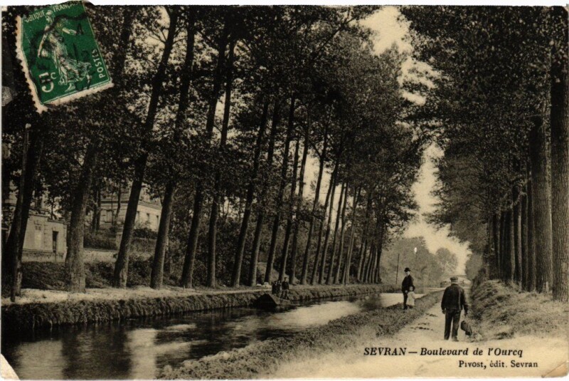 Carte postale ancienne Sevran Boulevard de l'Ourcq à Sevran