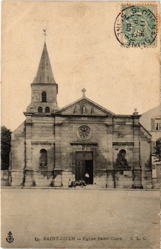 Carte postale ancienne Eglise Saint-Ouen à Saint-Ouen-sur-Seine