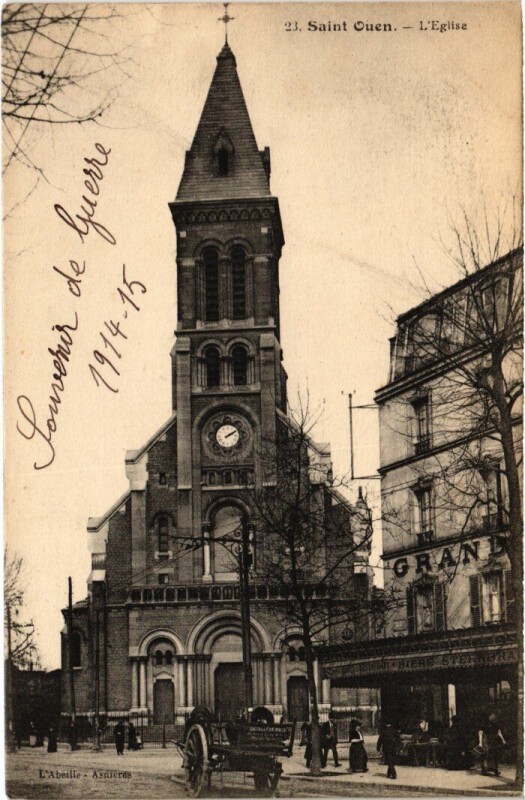 Carte postale ancienne L'Eglise à Saint-Ouen-sur-Seine