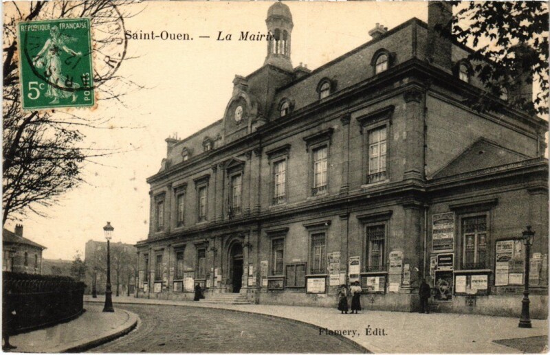 Carte postale ancienne La Mairie à Saint-Ouen-sur-Seine