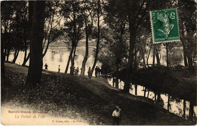 Carte postale ancienne La Pointe de l'Ile à Saint-Ouen-sur-Seine