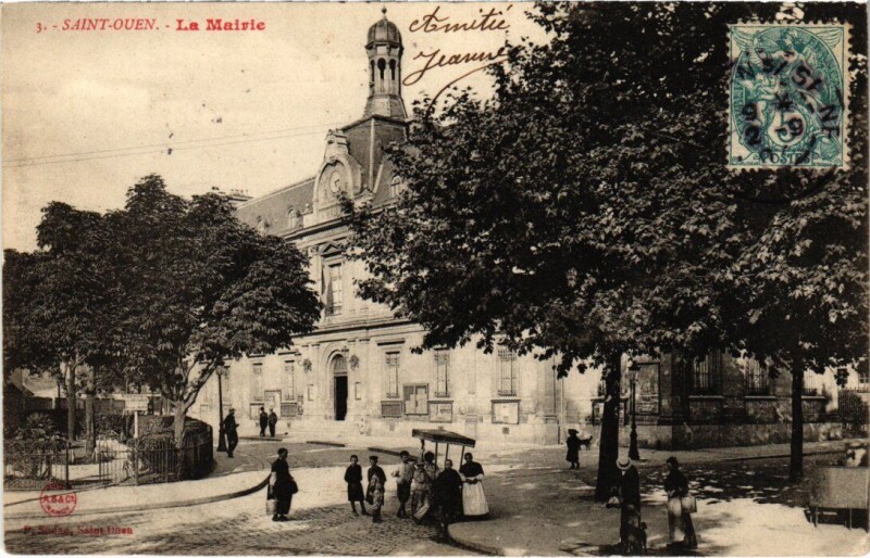 Carte postale ancienne La Mairie à Saint-Ouen-sur-Seine