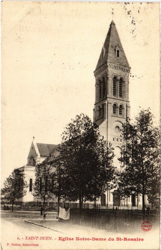 Carte postale ancienne Eglise Notre-Dame du Saint-Rosaire à Saint-Ouen-sur-Seine