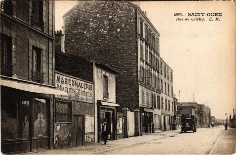 Carte postale ancienne Rue de Clichy à Saint-Ouen-sur-Seine