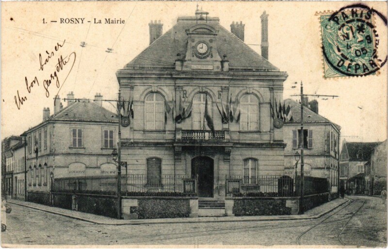 Carte postale ancienne Rosny-sous-Bois Mairie à Rosny-sous-Bois