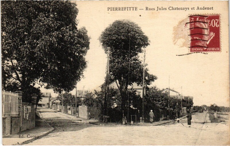 Carte postale ancienne Pierrefitte Rues Jules Chatenays et Audenet