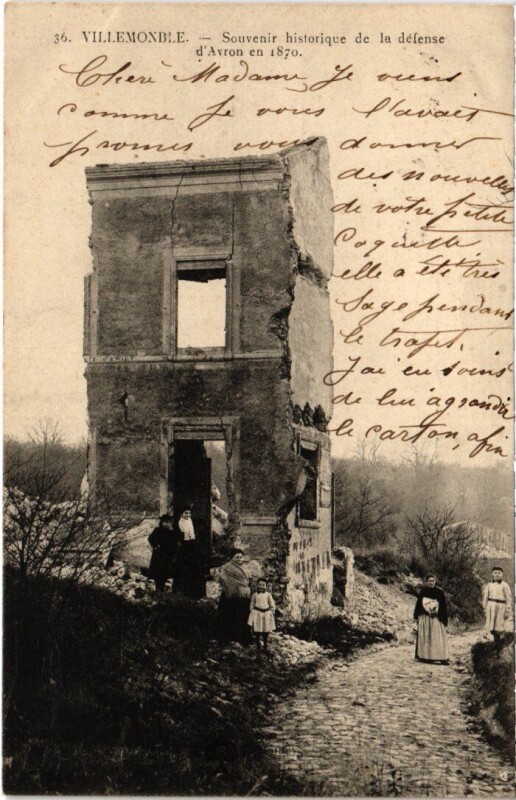 Carte postale ancienne Villemomble Souvenir Historique de la Defense d'Avron en 1870 à Villemomble