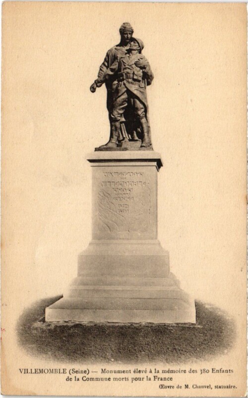 Carte postale ancienne Villemomble Monument à Villemomble
