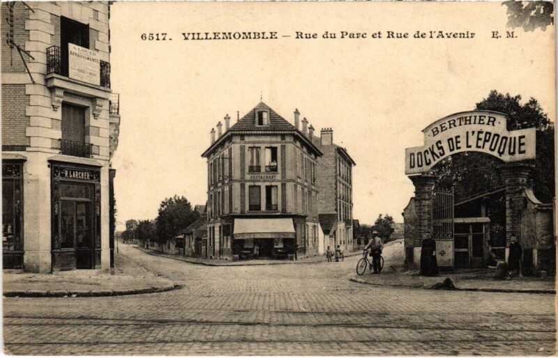 Carte postale ancienne Villemomble Rue du Parc et Rue de l'Avenir à Villemomble