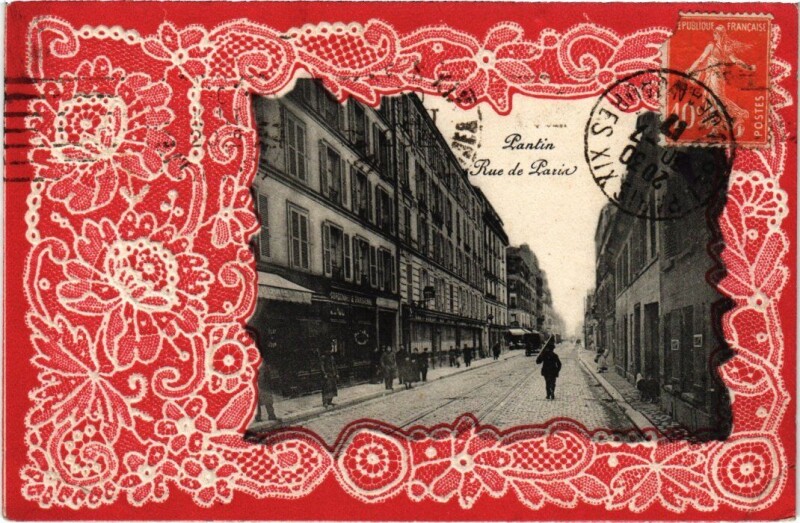 Carte postale ancienne Pantin Rue de Paris à Pantin
